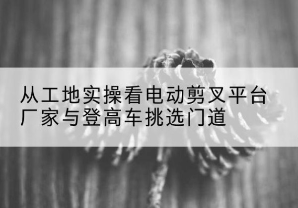 临县电动剪叉升降平台厂家-从工地实操看电动剪叉平台厂家与登高车挑选门道